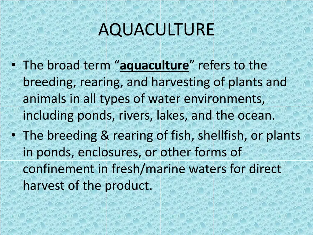 aquaculture