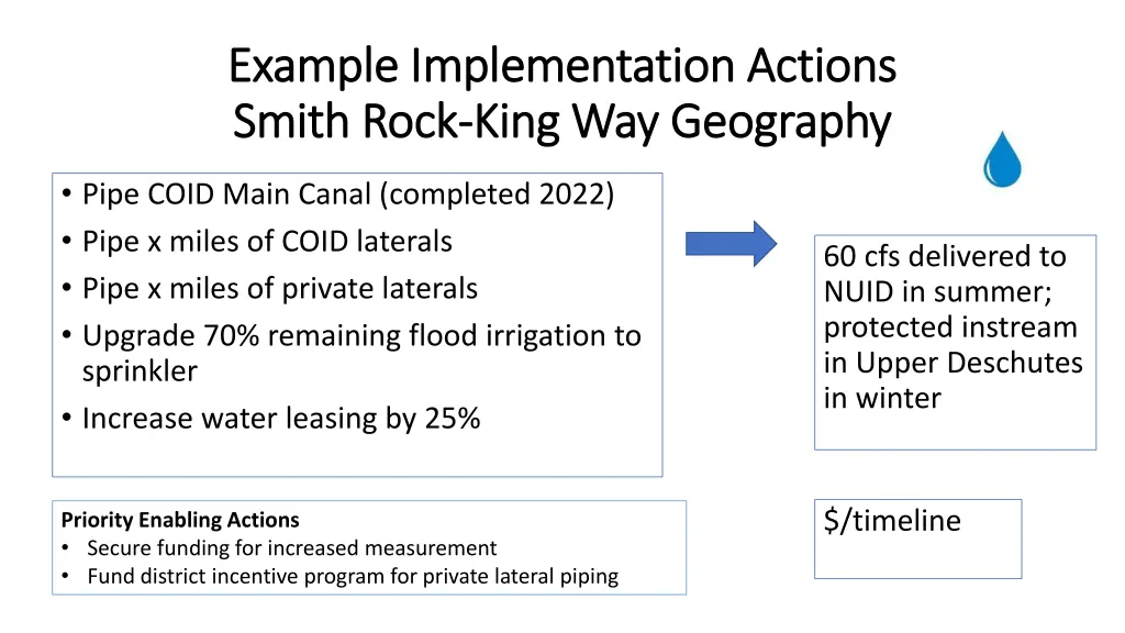 example implementation actions example