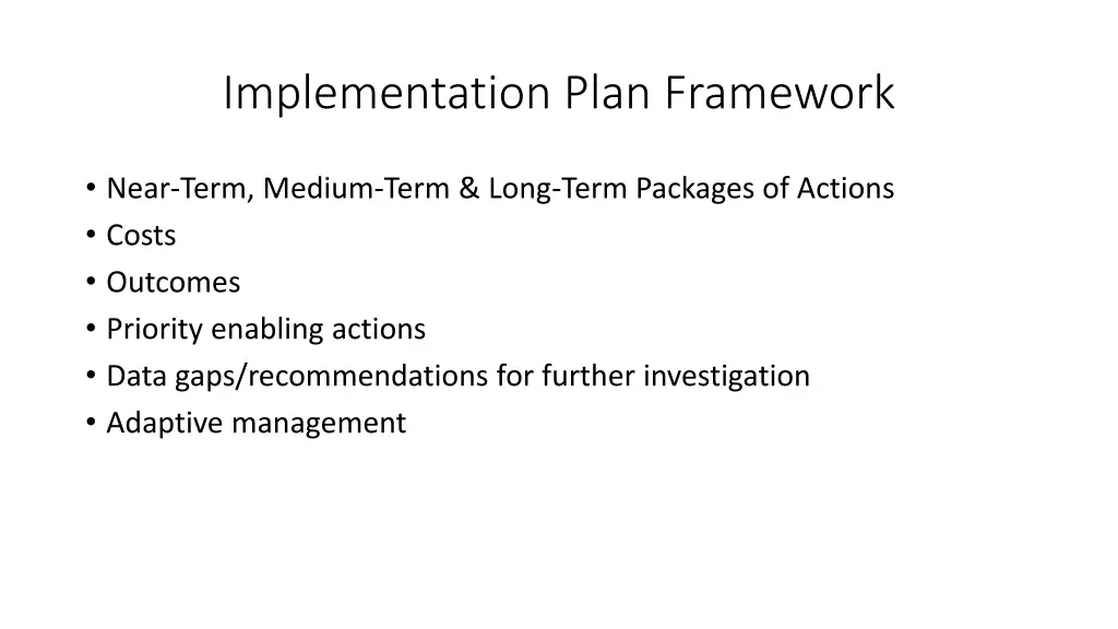 implementation plan framework