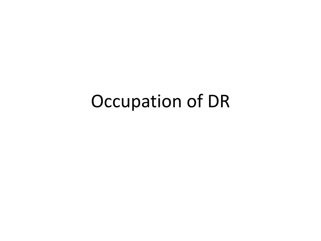 occupation of dr