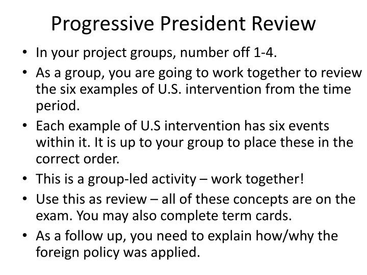 progressive president review in your project