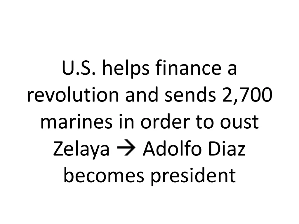 u s helps finance a revolution and sends