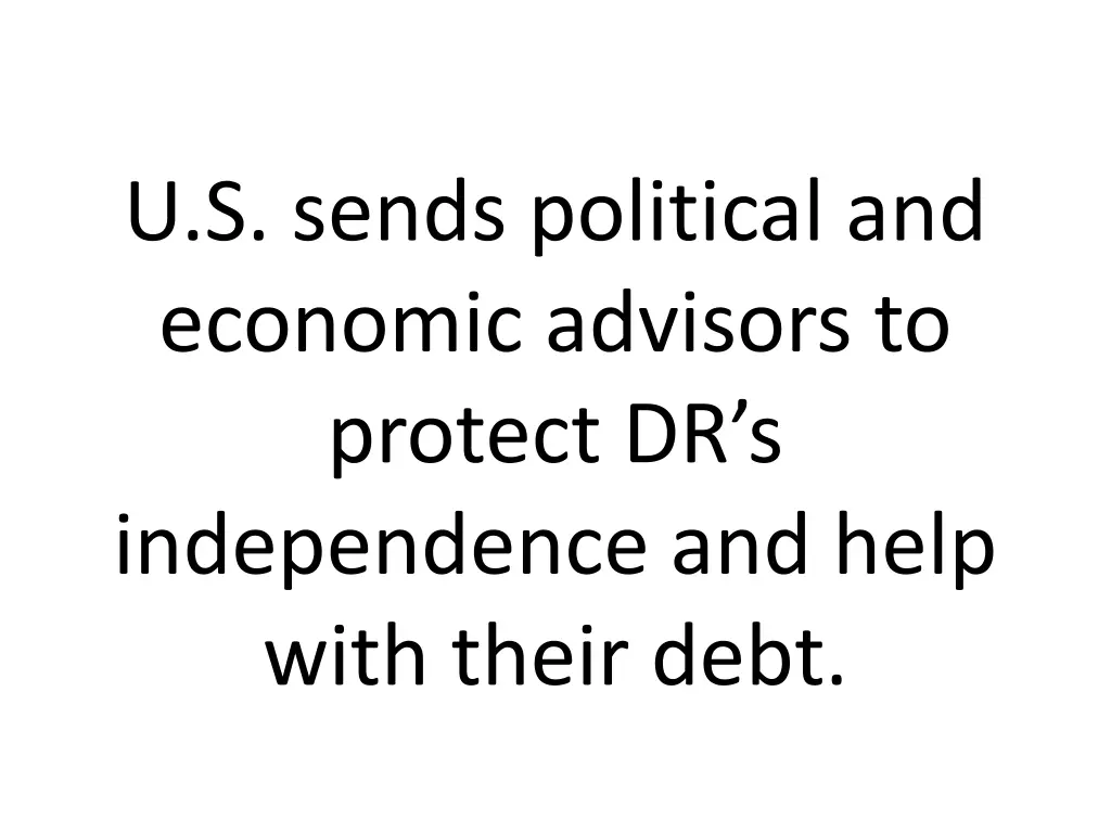 u s sends political and economic advisors