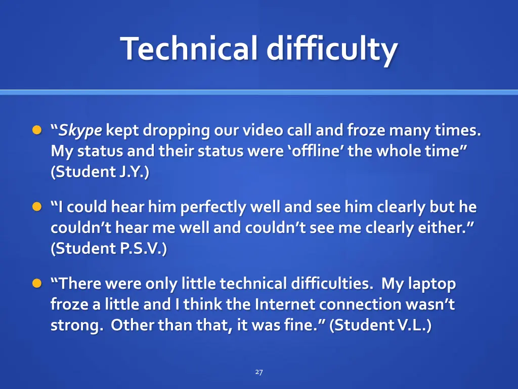 technical difficulty