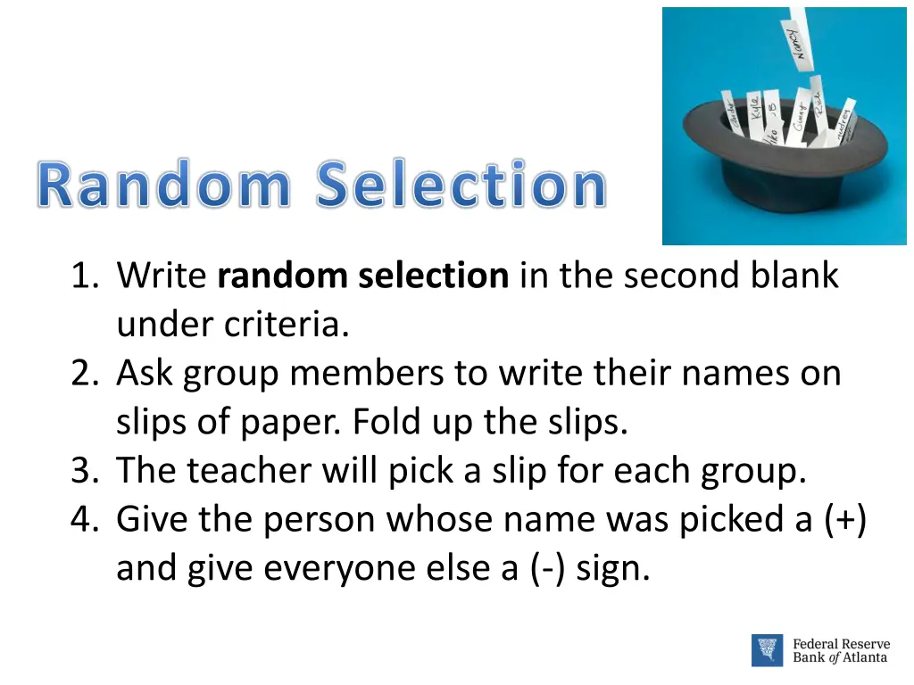 random selection