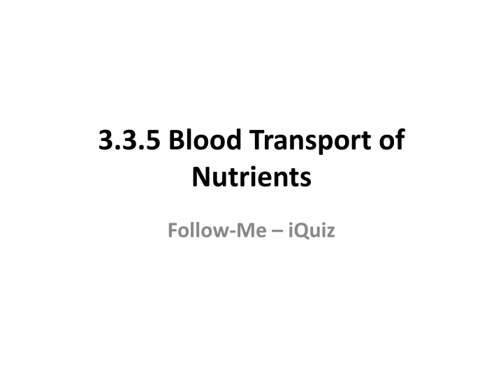 3 3 5 blood transport of nutrients