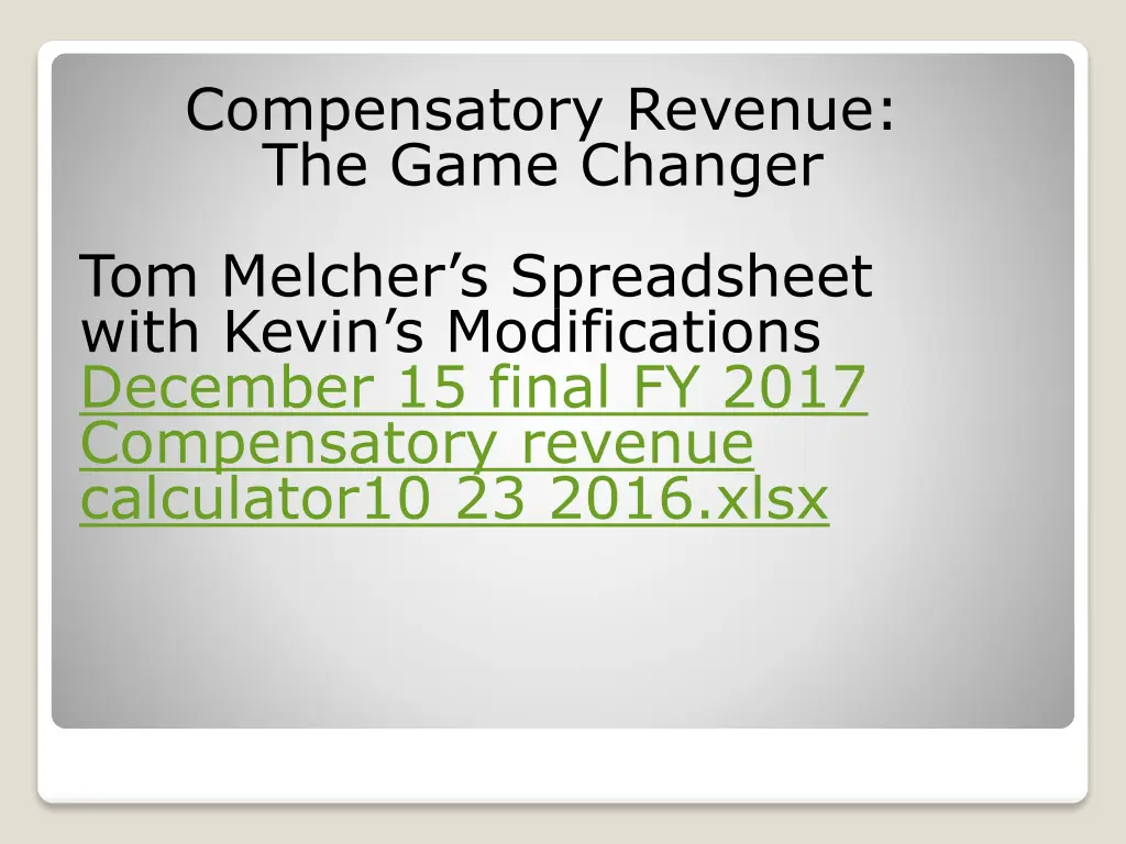 compensatory revenue the game changer 1