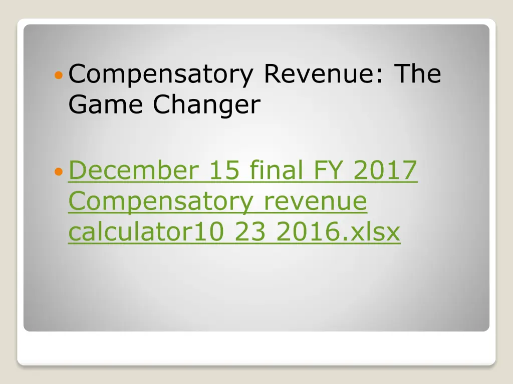 compensatory revenue the game changer