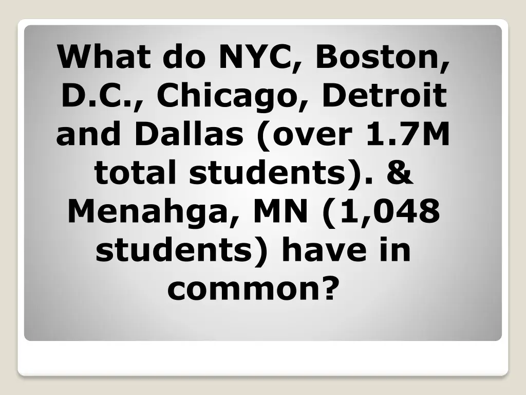 what do nyc boston d c chicago detroit and dallas