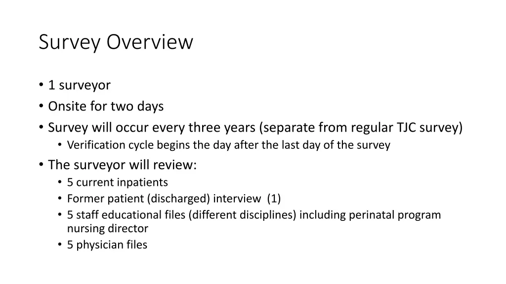 survey overview