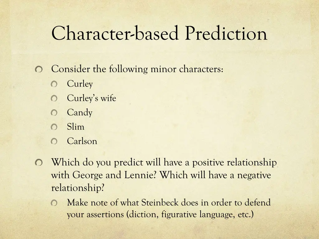 character based prediction