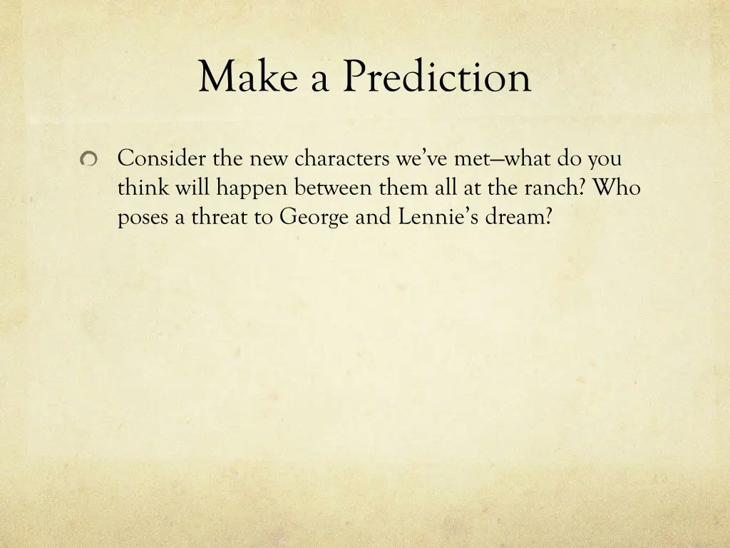 make a prediction