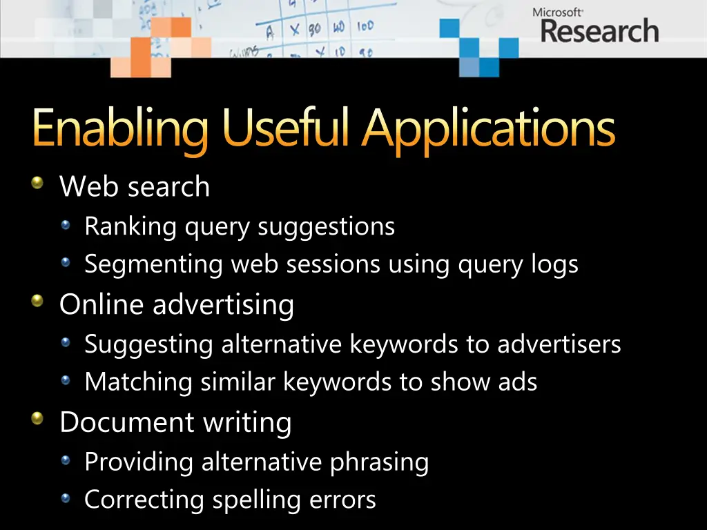 enabling useful applications web search ranking