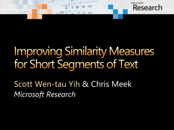 improving similarity measures for short segments