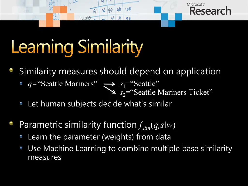 learning similarity