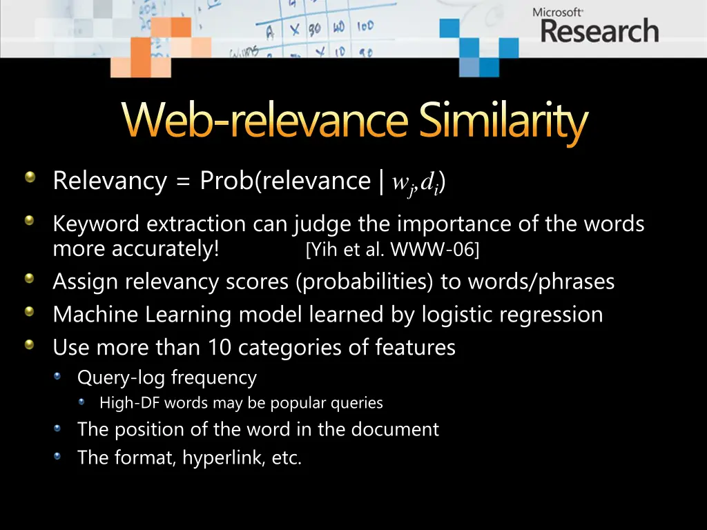 web relevance similarity relevancy prob relevance