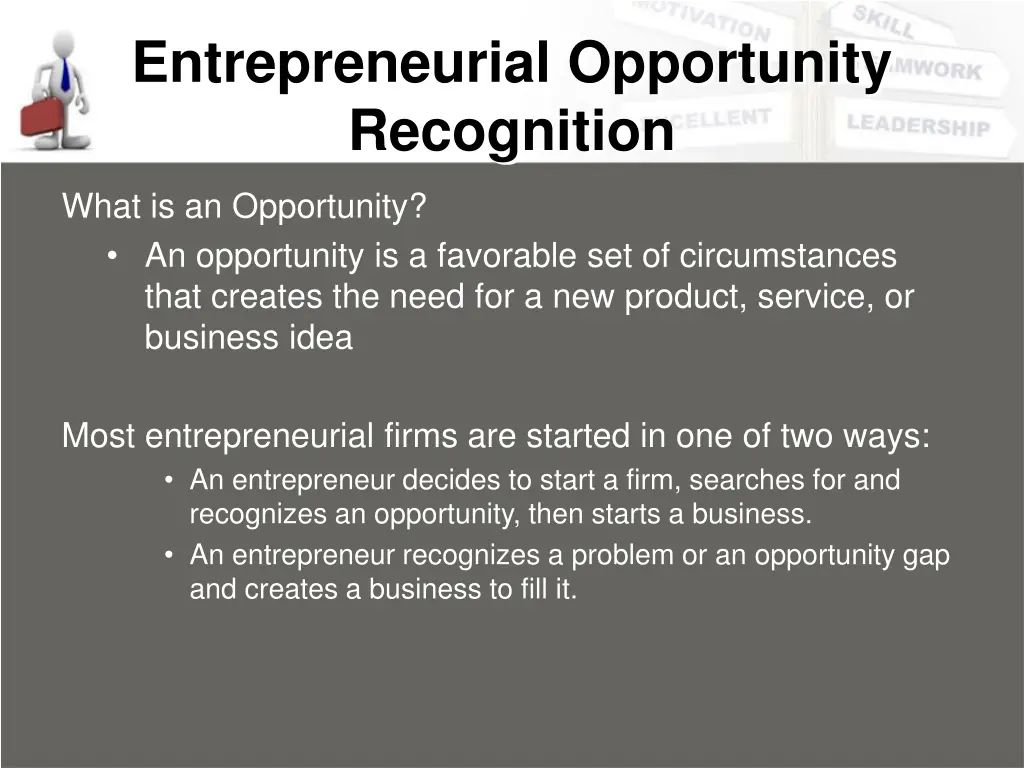 entrepreneurial opportunity recognition 1