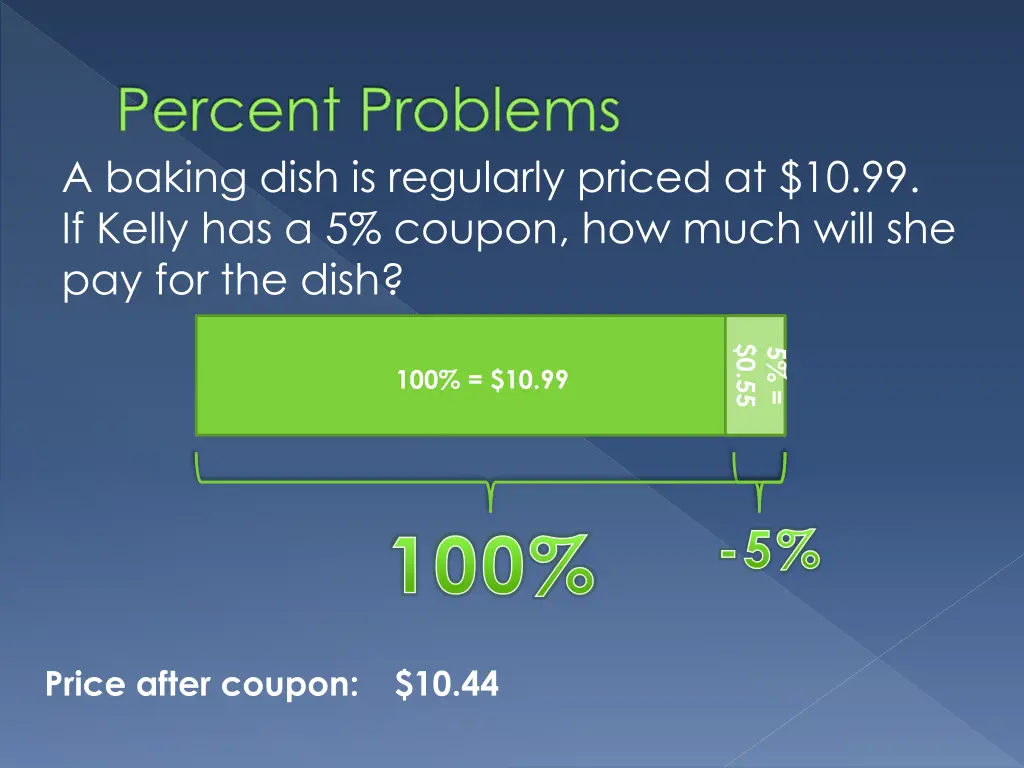 percent problems a baking dish is regularly