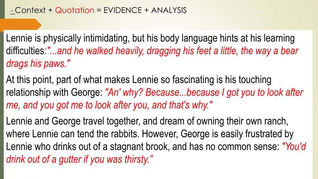 context quotation evidence analysis