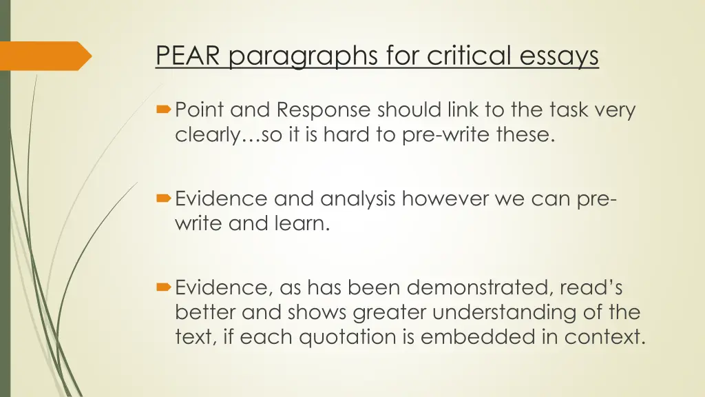 pear paragraphs for critical essays