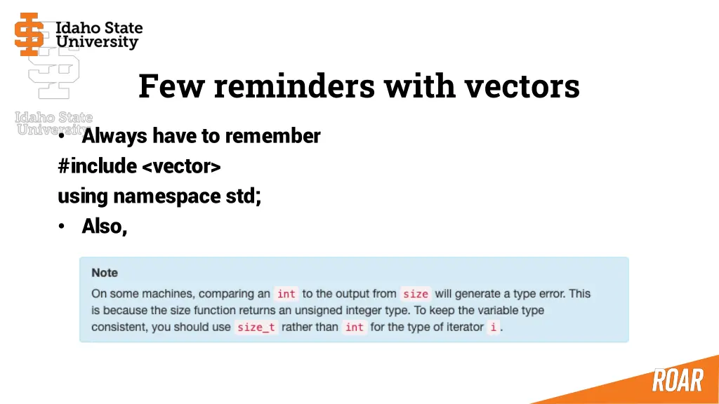 few reminders with vectors