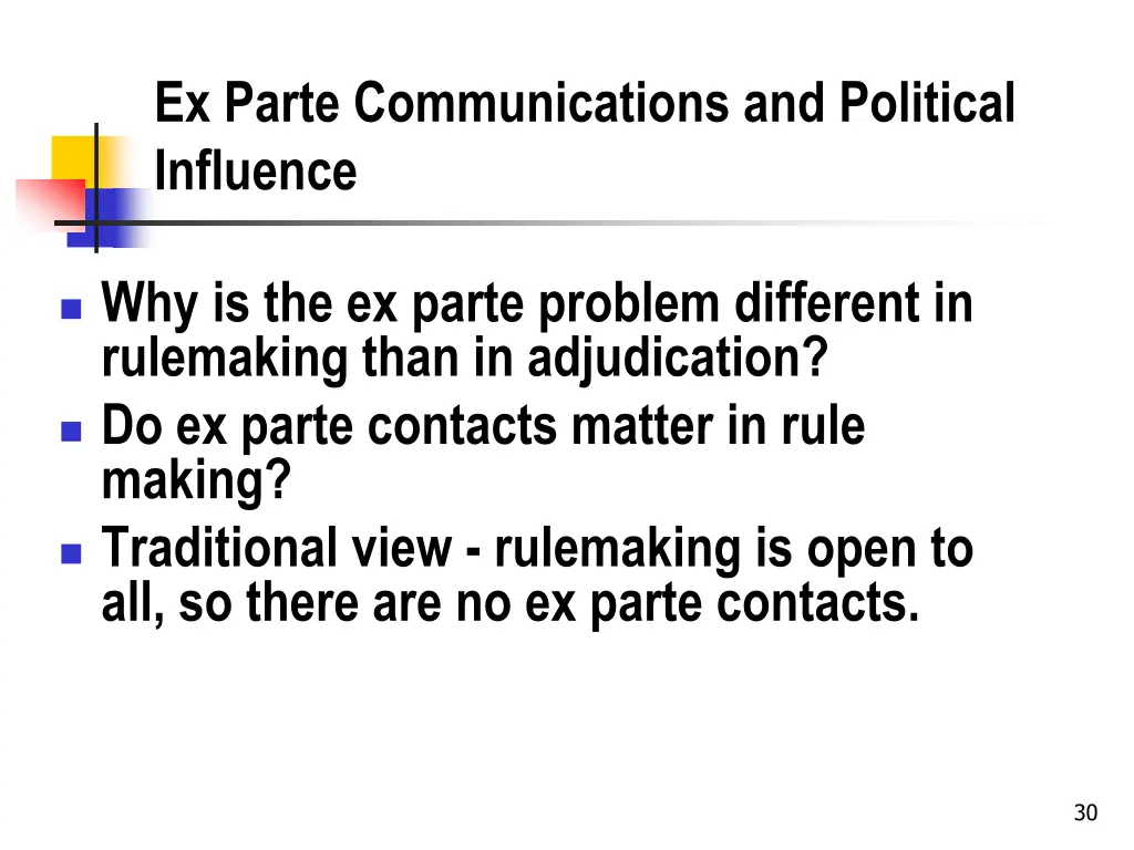 ex parte communications and political influence