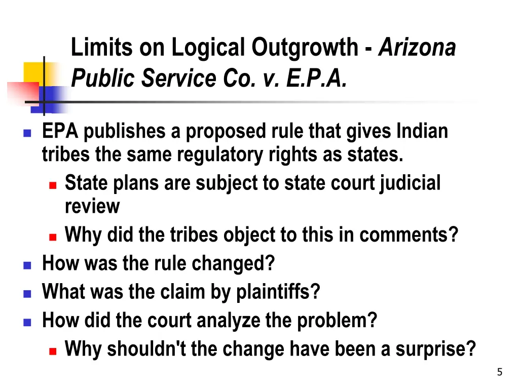 limits on logical outgrowth arizona public