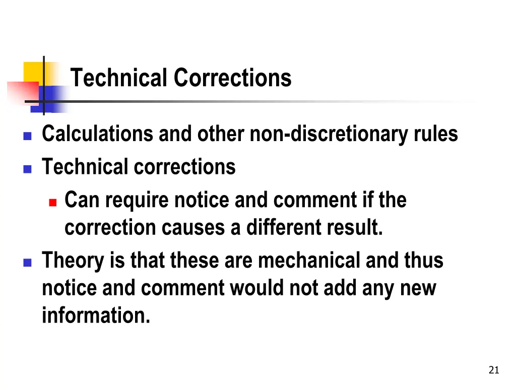 technical corrections