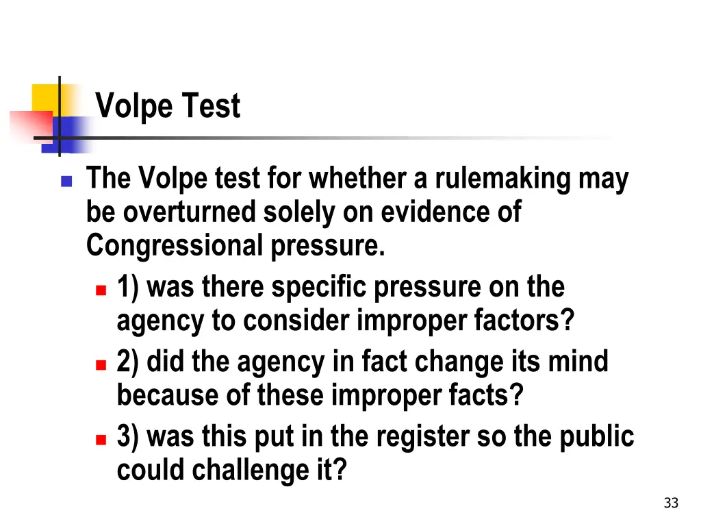 volpe test