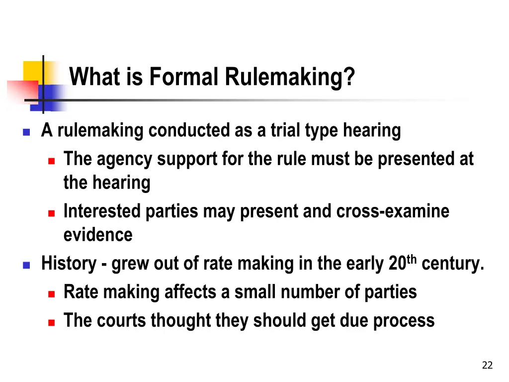 what is formal rulemaking