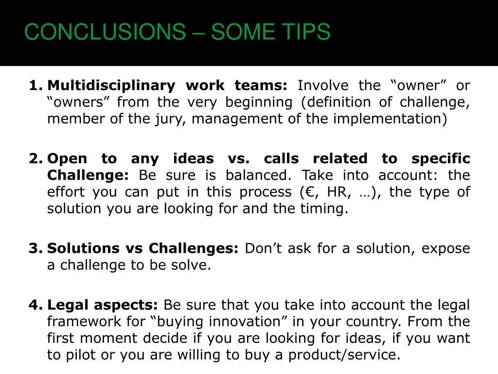 conclusions some tips