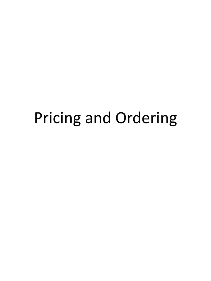 pricing and ordering