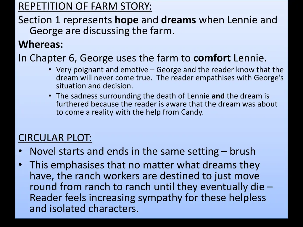 repetition of farm story section 1 represents