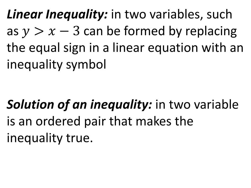 linear inequality in two variables such