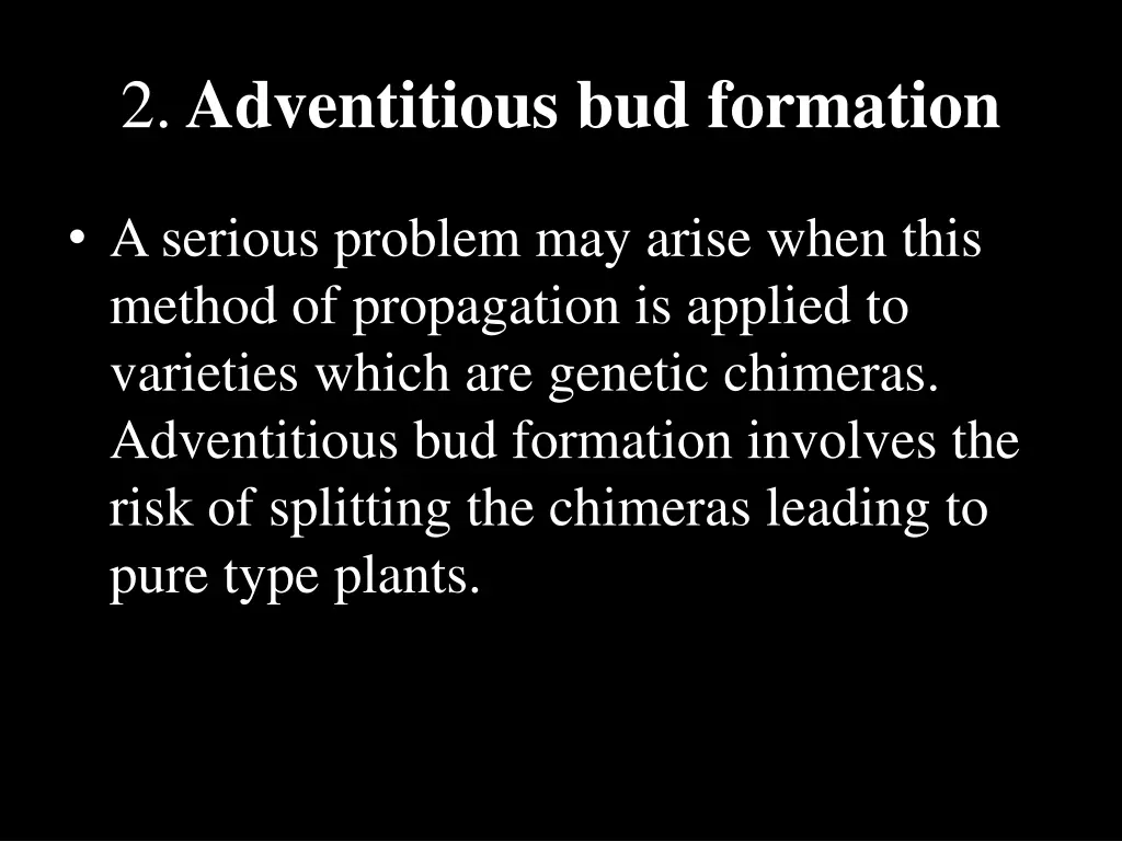 2 adventitious bud formation 2