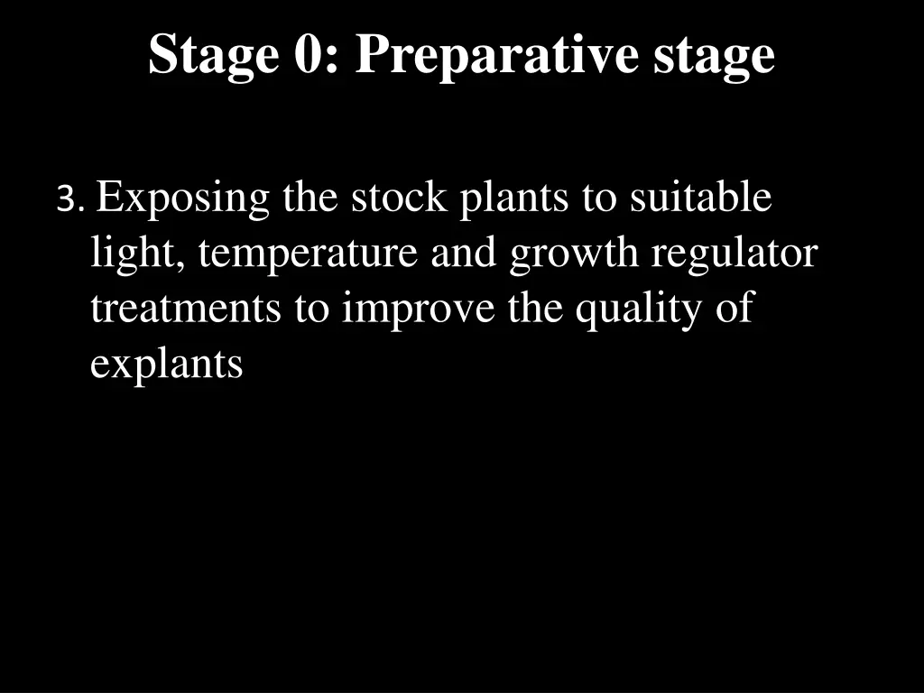 stage 0 preparative stage