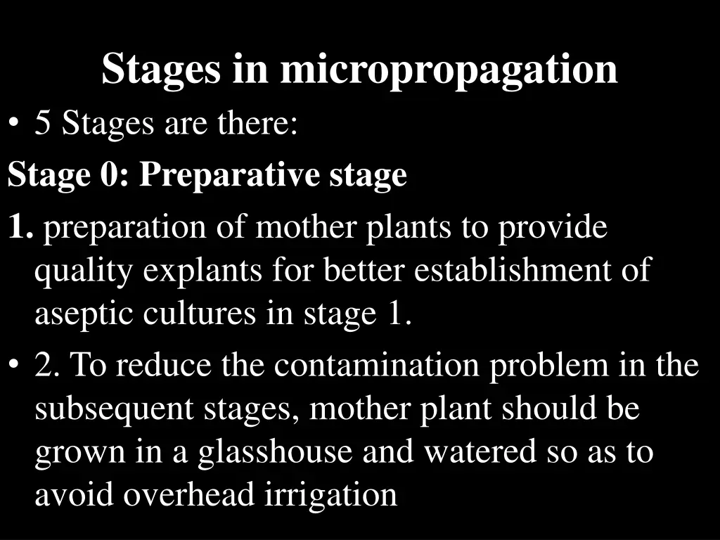 stages in micropropagation 5 stages are there