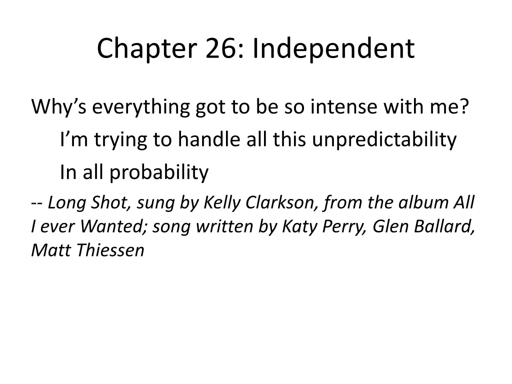 chapter 26 independent