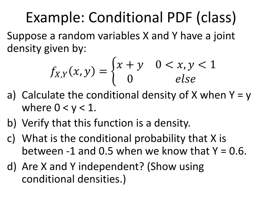 example conditional pdf class suppose a random