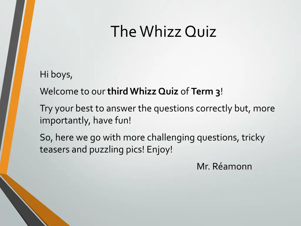 the whizz quiz 1