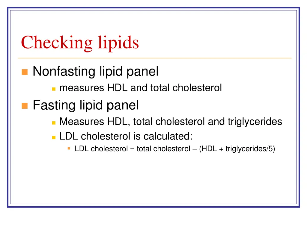 checking lipids