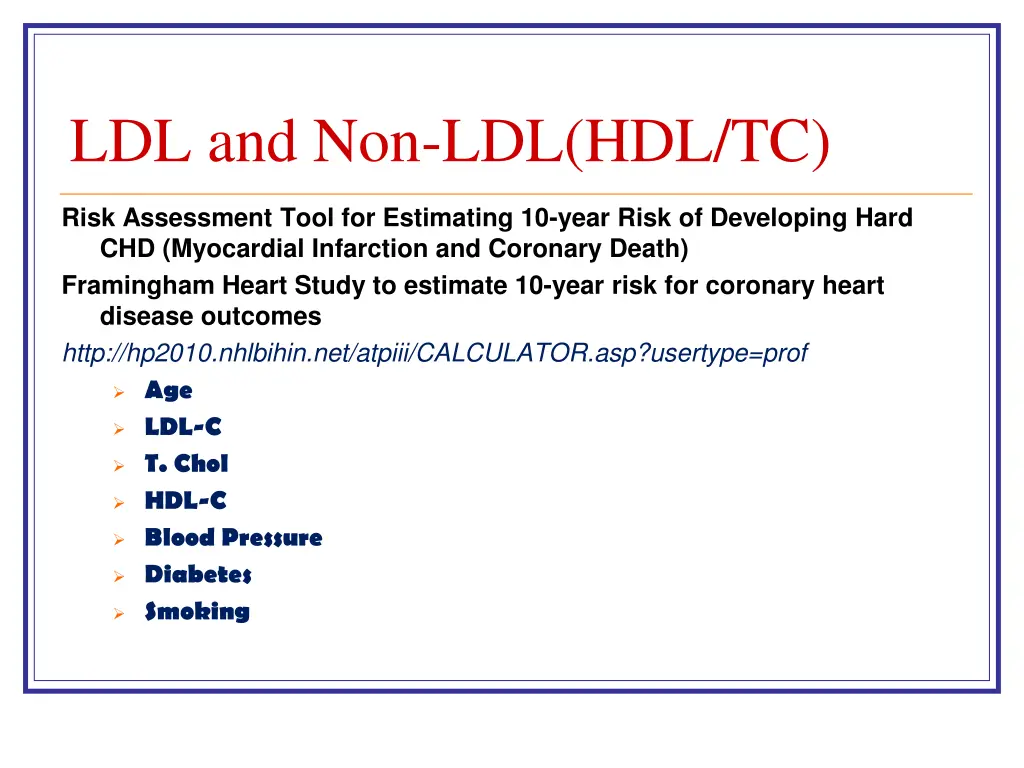 ldl and non ldl hdl tc