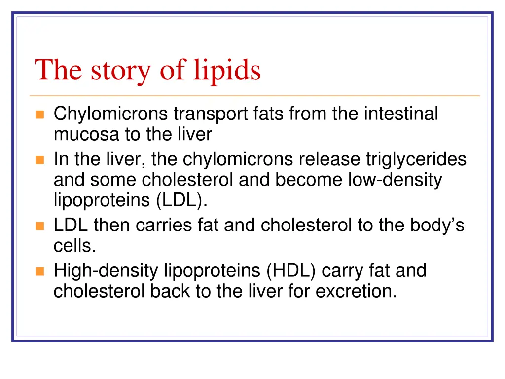 the story of lipids