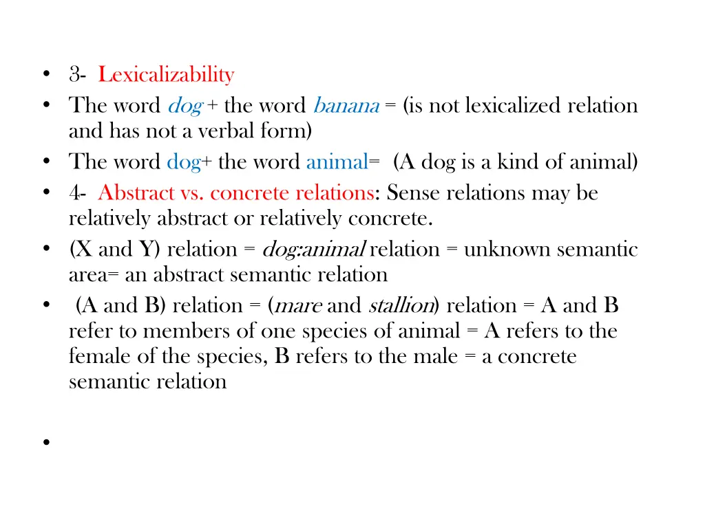 3 lexicalizability the word dog the word banana