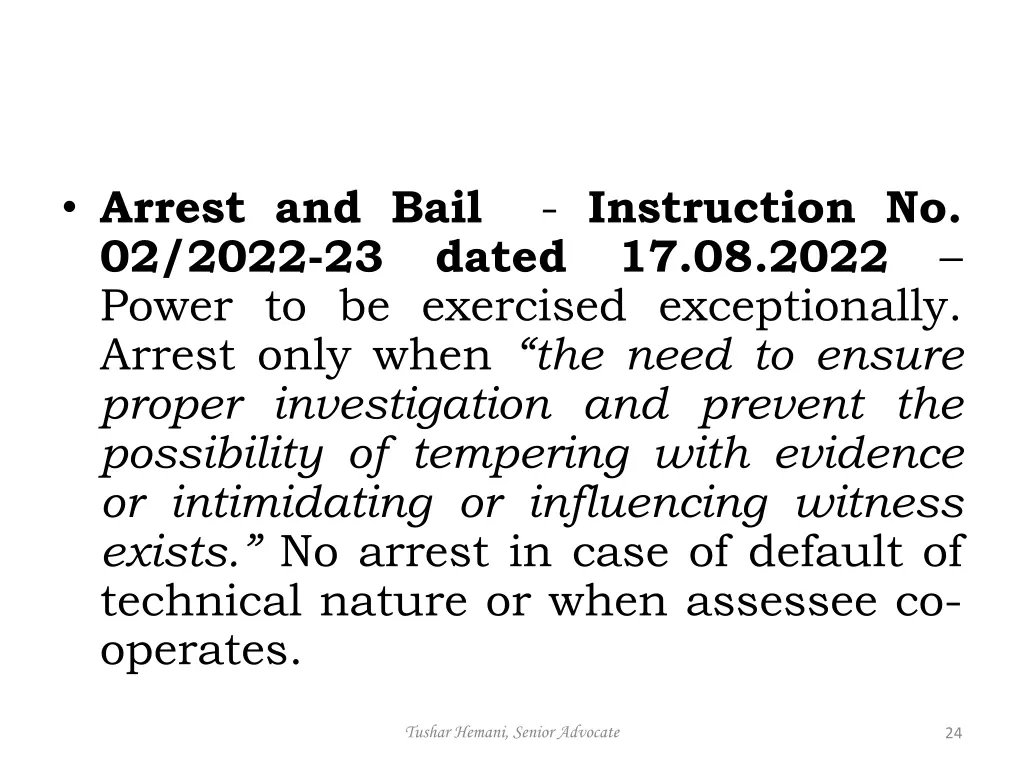 arrest and bail 02 2022 23 power to be exercised