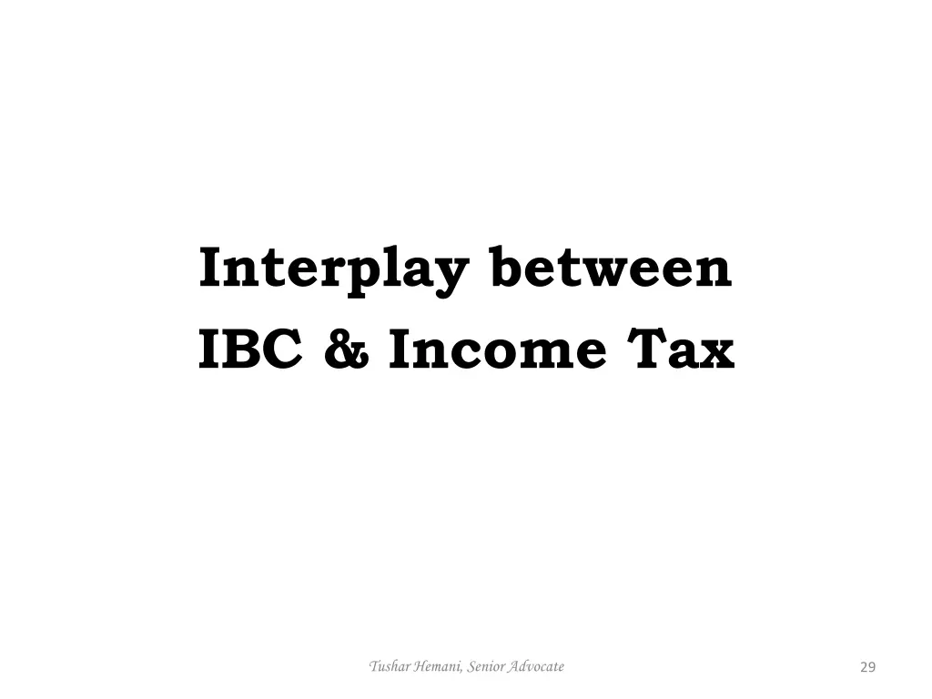 interplay between ibc income tax