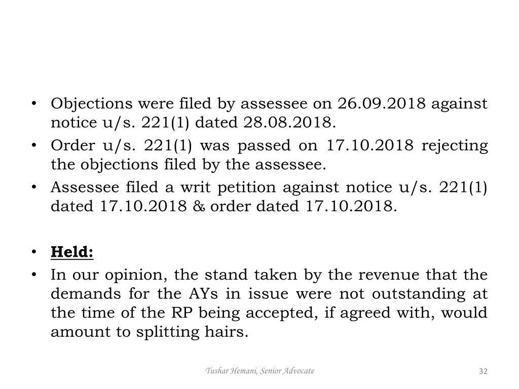 objections were filed by assessee on 26 09 2018
