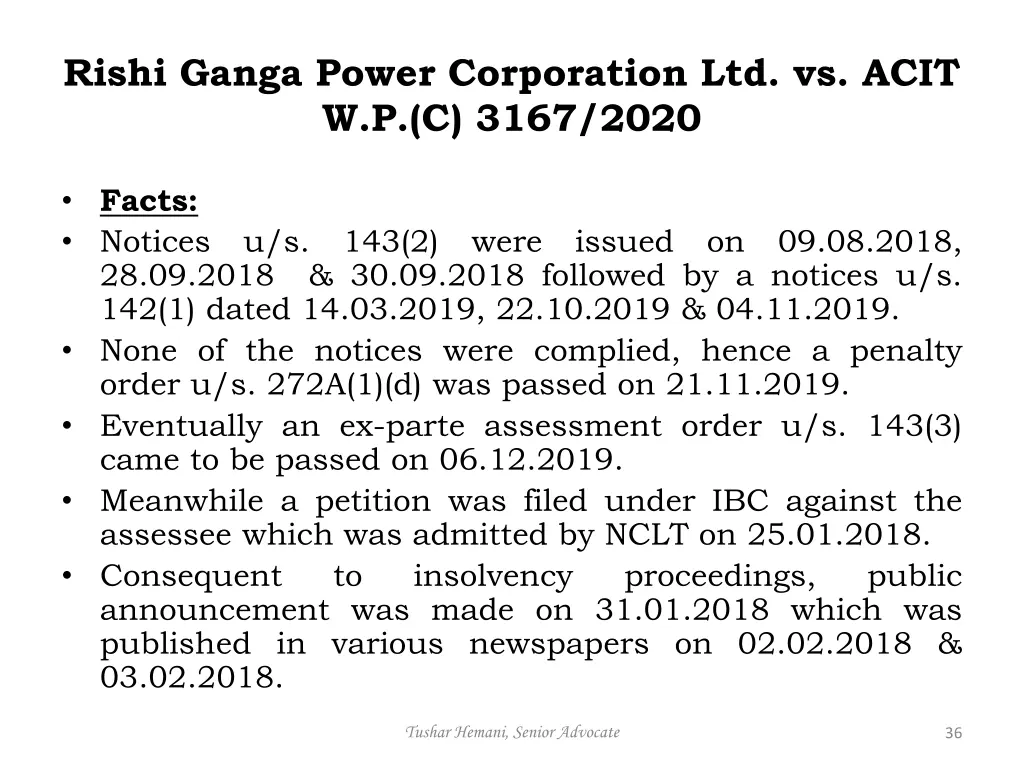 rishi ganga power corporation ltd vs acit