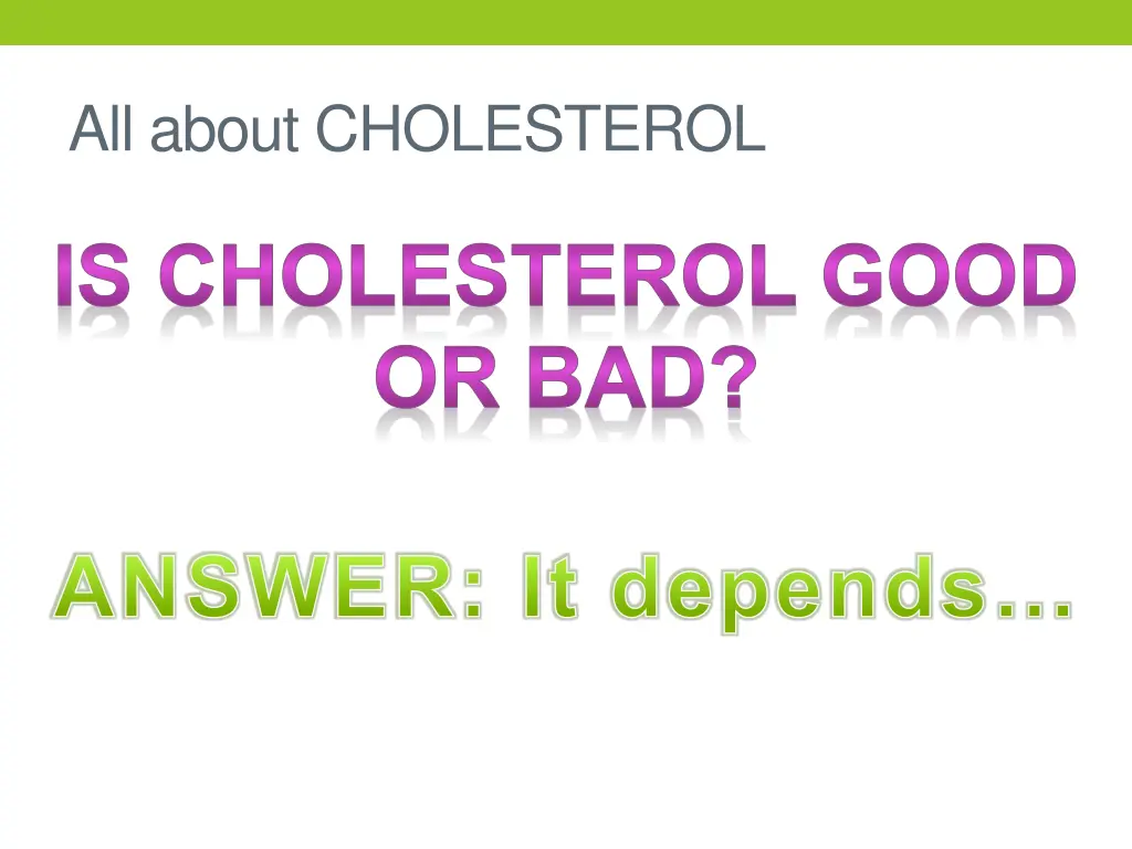 all about cholesterol