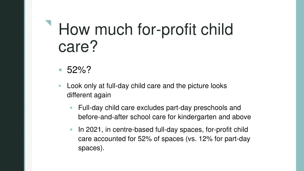 how much for profit child care